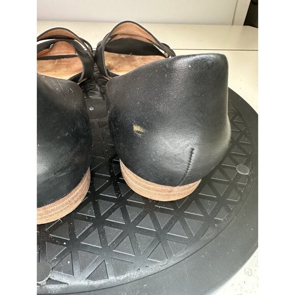 Madewell Slip On Flat Sandals Black Leather Straps Sz 7.5 - Picture 5 of 10